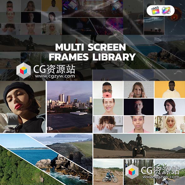 AE模板+PR预设+FCPX插件-80组多屏视频图片分屏组合动画预设