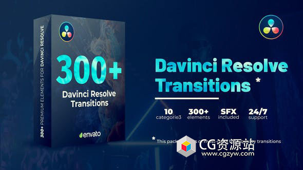 达芬奇转场预设-280组时尚创意平移缩放音效无缝视频转场