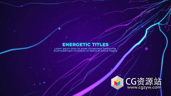 AE模板+PR预设-粒子光线生长背景文字标题开场片头 Energetic Titles Mogrt