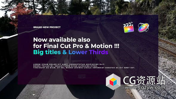 FCPX插件-大标题介绍字幕条动画 Big Titles & Lower Thirds