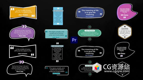 PR预设-8组引用文字标题动画 Quotes Titles