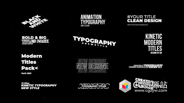 FCPX插件-12组4K时尚文字排版标题 Typography Titles 2.0