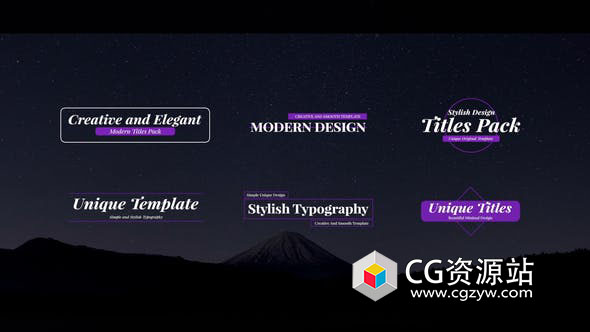 FCPX插件-6组创意现代文字标题字幕动画 Unique Titles Pack For FCPX