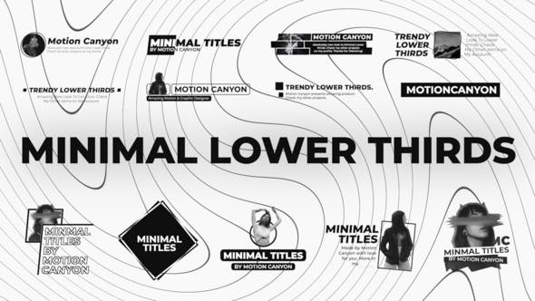 AE模板-15个时尚人名字幕条视频包装动画 Minimal Lower Thirds