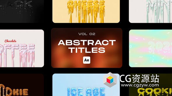 AE模板-流体文字溶解标题动画 Abstract Titles Vol 02
