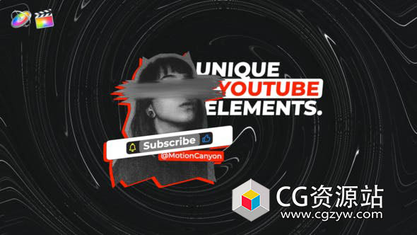 FCPX插件-9个网络视频字幕包装元素字幕动画