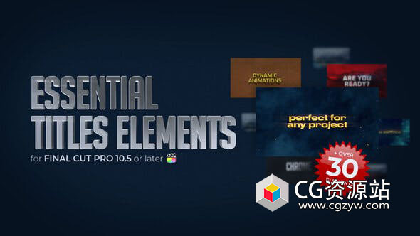 FCPX插件-32个大气文字标题片头字幕动画 Essential Titles Elements