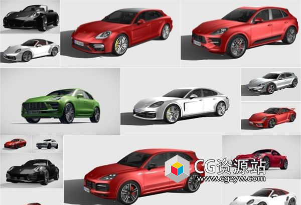 30组保时捷汽车系列3D模型 2013-2021 (FBX)