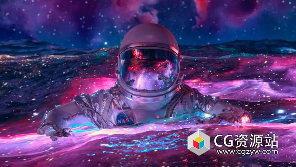 C4D Redshift渲染器宇航员创意场景动画教程+中英文字幕