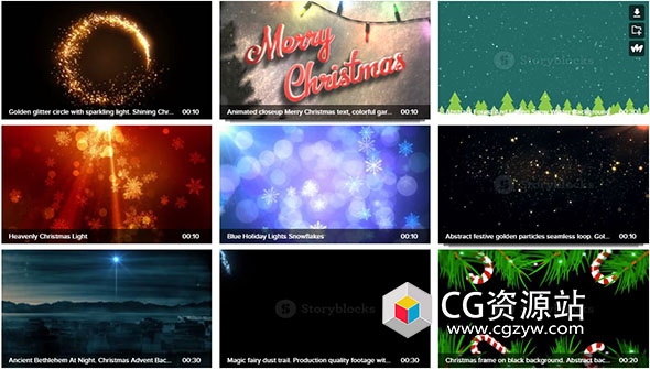 102组圣诞节背景动画系列视频素材