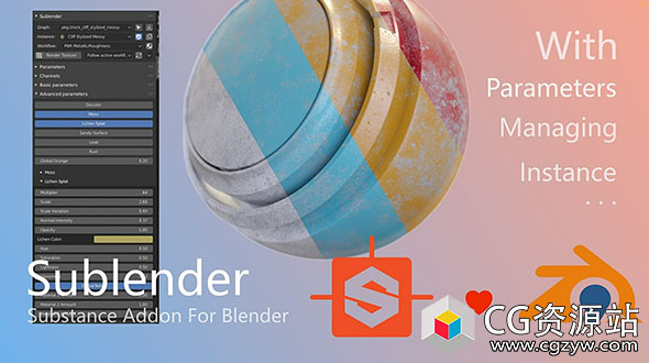 导入sbsar材质贴图Blender插件 Sublender – Substance v2.0.3