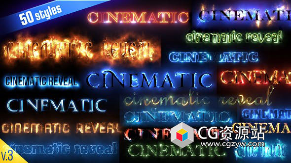 AE模板-50组Saber能量电流火焰路径描边文字标题Logo动画