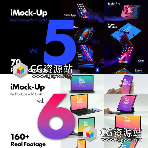 AE模板-实拍手持手机电脑屏幕点击滑动抠像跟踪合成APP动画素材包 第5-6季-图片1