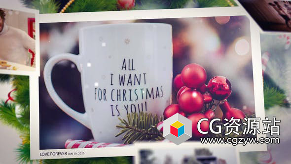 AE模板-圣诞故事幻灯片照片视频片头 Christmas Story