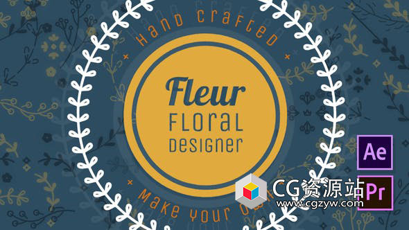 AE/PR模板-花卉藤条装饰文字标题字幕动画 Fleur – Floral Designer