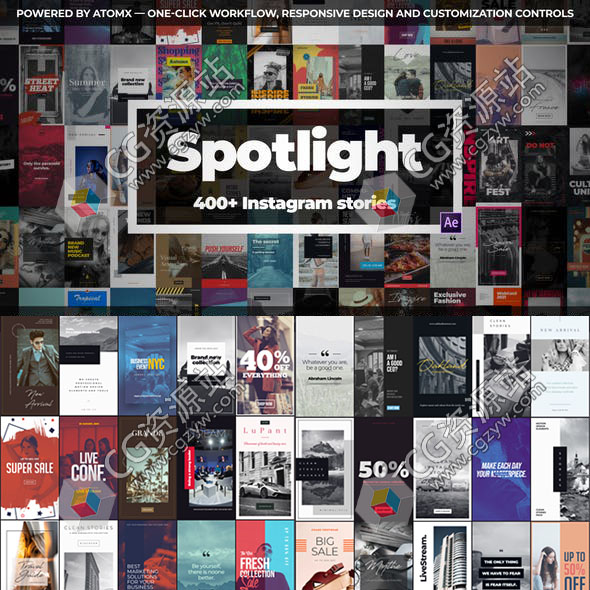 AE脚本-400组时尚INS竖屏复古婚礼美食旅行短视频包装宣传动画-图片1