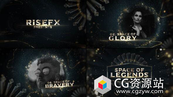 AE模板-炫酷粒子人物颁奖宣传片 Space of Legends Awards Promo