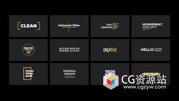 FCPX插件-12组4K文字标题字幕动画 Clean Titles