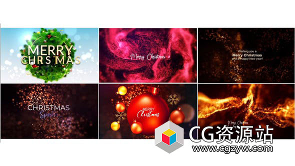 AE模板-6个炫酷多彩抽象背景文字标题节日问候开场片头 Abstract Titles