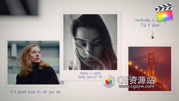 FCPX插件-照片相册爱情回忆图片文字片头开场 Photo Memories Gallery