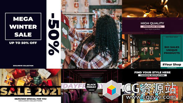 FCPX插件-圣诞快乐新年文字大标题动画 Big Titles