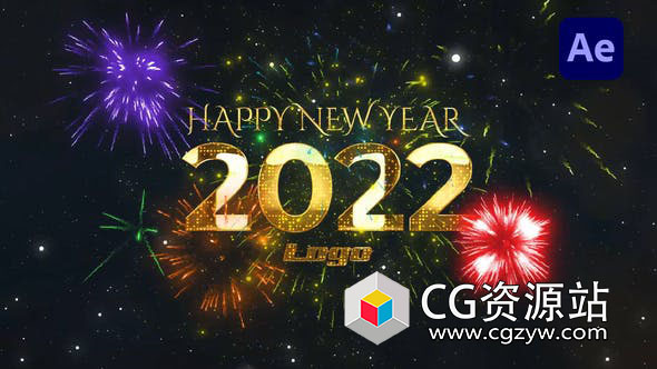 AE模板-2022新年倒计时粒子烟花片头动画 New Year Countdown