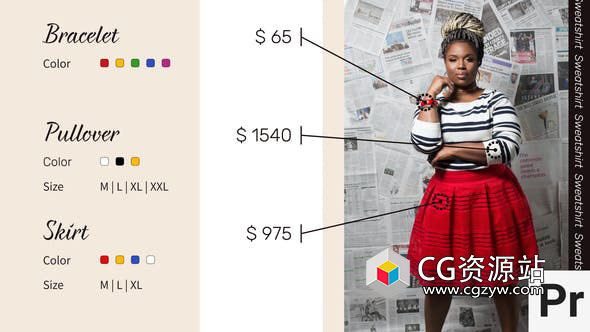 PR模板-服装商品宣传折扣价格动画 Clothes Product Promo | Essential Graphics