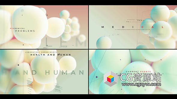 AE模板-医疗医学宣传三维文字标题开场 Medical 3d Titles