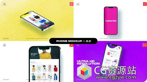 AE模板-手机样机时尚iPhone手机APP展示片头