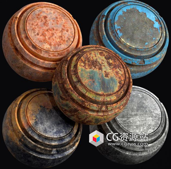5组Substance金属磨损铁锈智能材质预设spsm格式