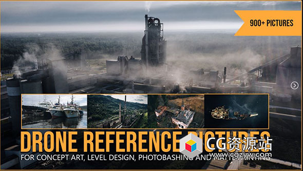 900+无人机鸟瞰图海港工业厂房村庄场景高清参考图片-图片1