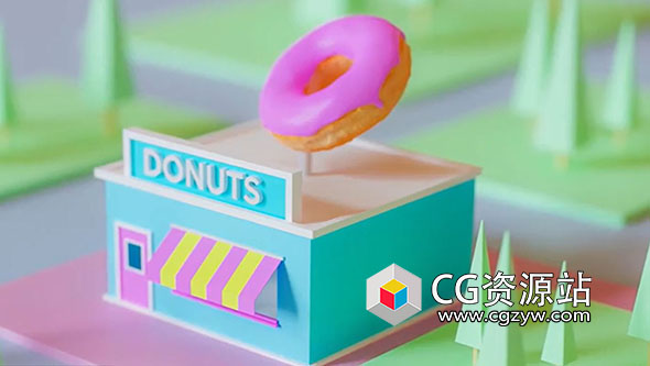 Blender卡通风格甜甜圈商店场景基础教程