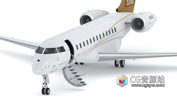 客机公务机飞机高质量3D模型 Bombardier Global 6000 3D model