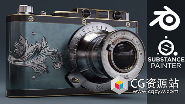 Blender与Substance Painter复古相机建模纹理制作视频教程