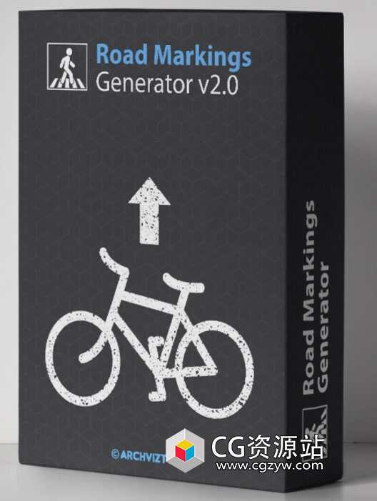 3DS MAX指示牌路标生成插件 Road Markings Generator v2