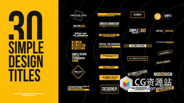 FCPX插件-30种简洁设计文字标题排版字幕条动画 Simple Design Titles