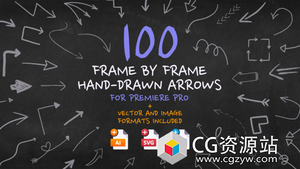 PR模板-100个手绘箭头动画元素 100 Frame By Frame Animated Arrows