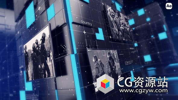 AE模板-资讯新闻广播设计栏目包装片头 Information News