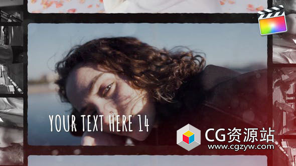 FCPX插件-复古浪漫美好回忆照片视频相册片头