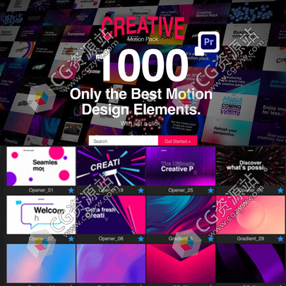 AE/PR脚本-1000种文字标题排版标注图标渐变背景社交媒体元素预设-图片1