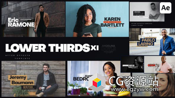 AE+PR模板-20组文字标题排版人名字幕条动画 Lower Thirds XI