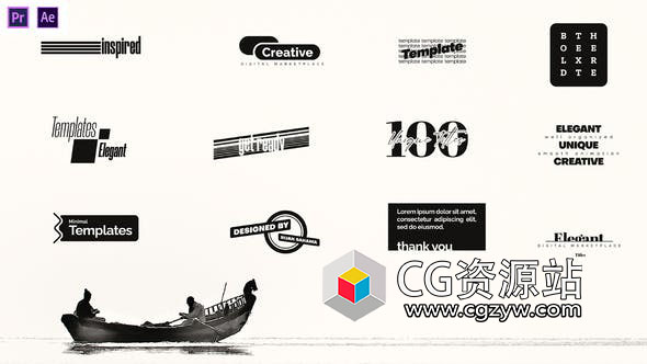 AE+PR模板-12组文字标题动画预设 Titles | Clean Corporate Slots V.2