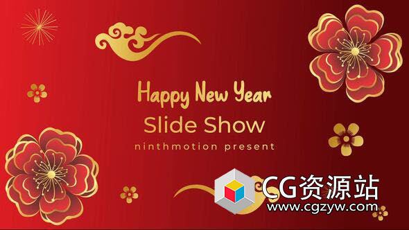 AE模板-中国风卡通灯笼装饰边框视频展示新年片头