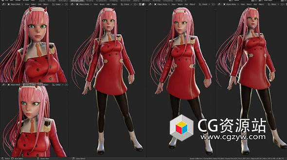 Blender卡通女性角色模型雕塑视频教程