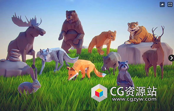 Unity低多边形动物森林套装 Poly Art: Animal Forest Set v3.4a