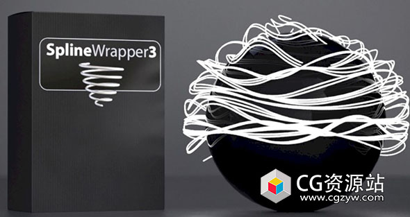 C4D样条线缠绕插件 Spline Wrapper v3.0 For Cinema 4D R21-R25+使用教程