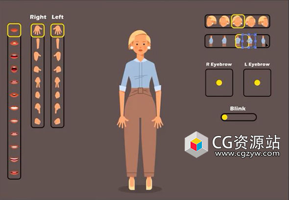 AE卡通角色绑定MG动画教程+中英文字幕