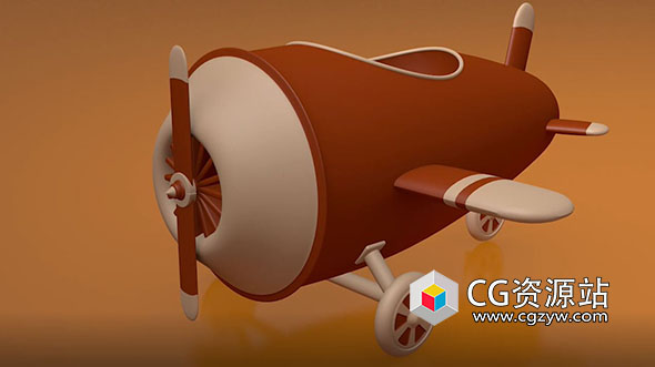 C4D卡通玩具飞机建模材质基础教程