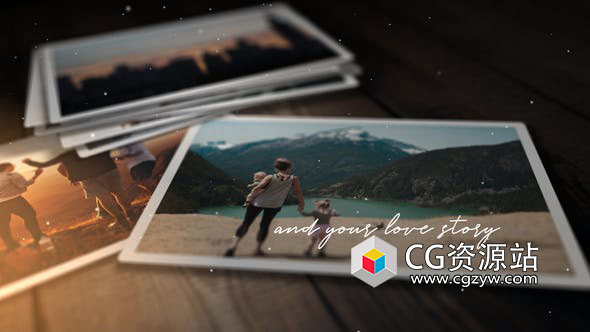 AE模板-精美照片幻灯片浪漫婚礼相册回忆片头 Romantic Photo Story
