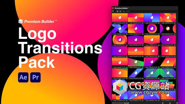 AE+PR脚本-Logo多彩图形转场动画 Logo Transitions Pack